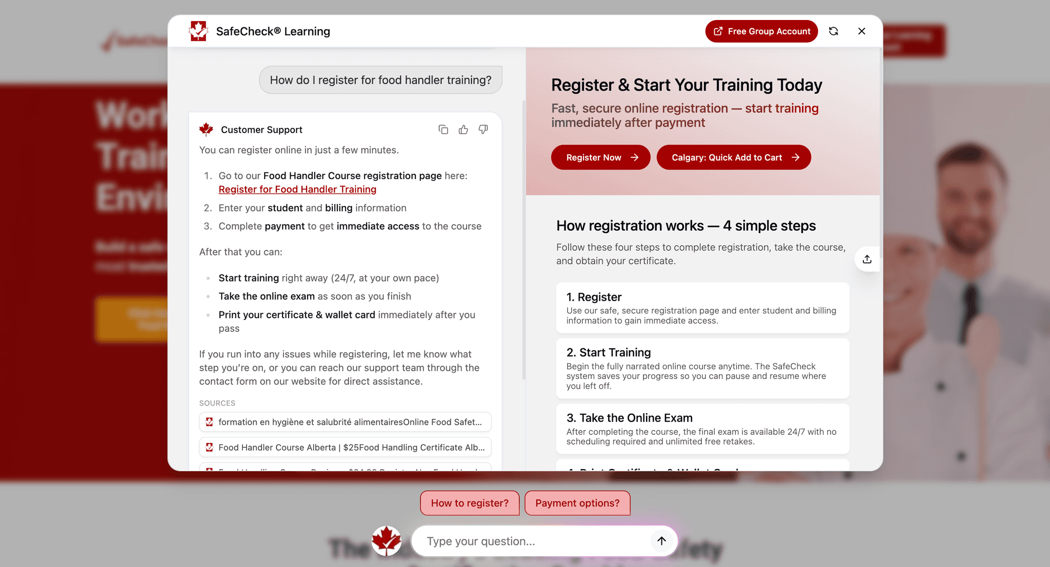 SafeCheck AI agent interface