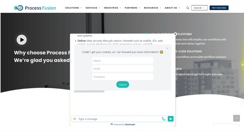 This image shows an AI tool for lead generation that can capture lead data through dynamic contact forms