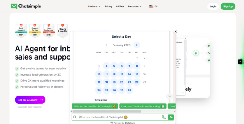 This image shows a DeepSeek-powered AI agent that books more sales meetings
