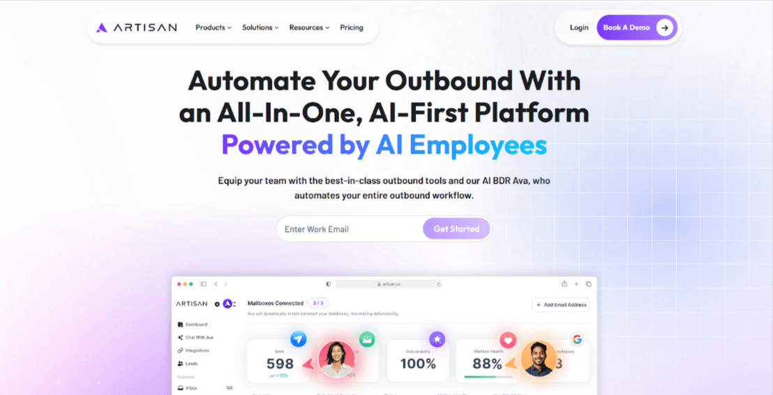 Artisan provides AI agents for outbound sales.