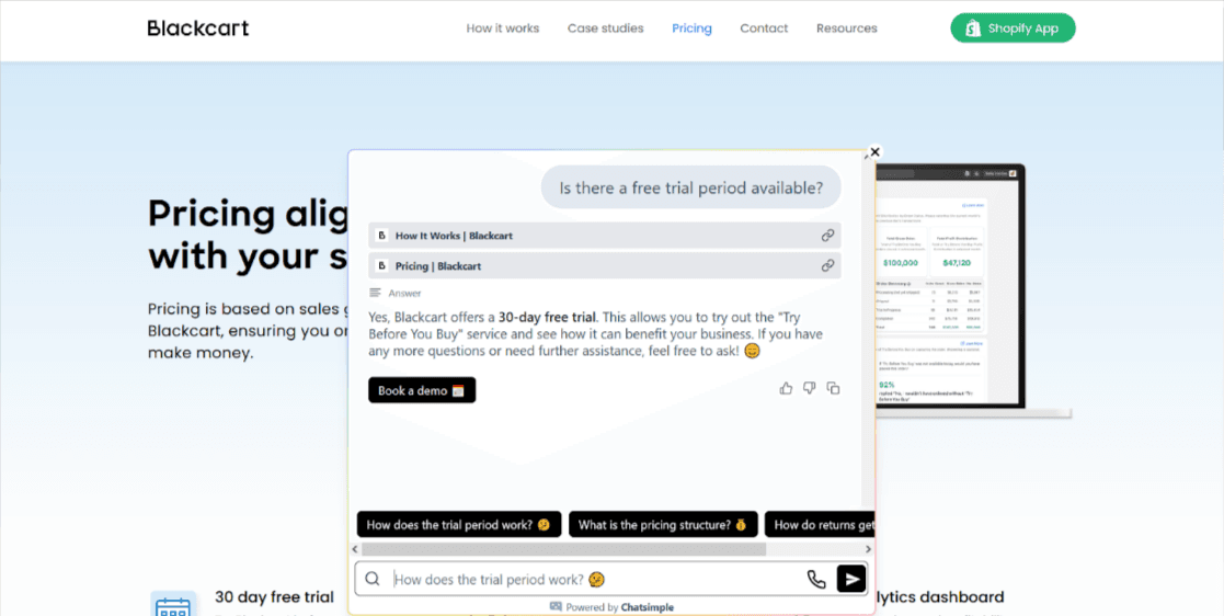 Example of an AI agent for customer support and sales