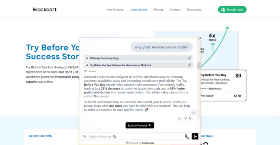 An AI sales agent that engages website visitors, handles sales objections, and increases conversions