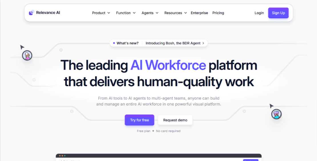 Relevance AI is a no-code agent building platform