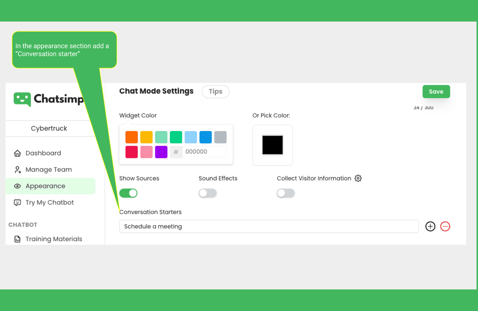 Add quick access button