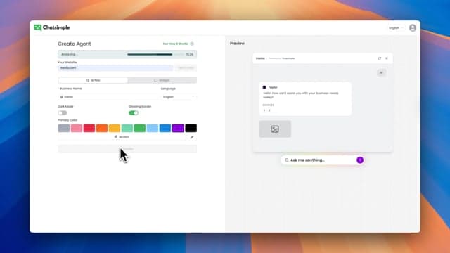 Create agent - Easy setup